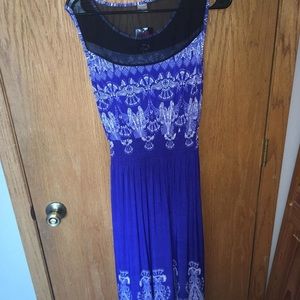 Black and blue maxi dress
